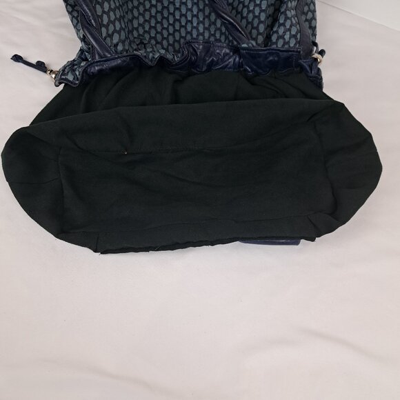 Vintage Ralston Woven Quilted Blue Leather Shoulder Hobo Style Bag - Picture 12 of 16